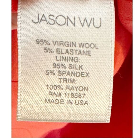 Jason Wu Wool Blend Sheath Dress Coral Red Size 2 - Picture 8 of 10